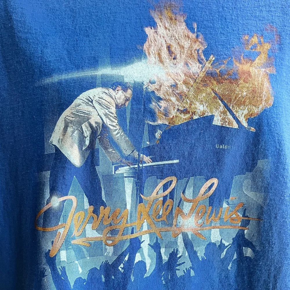 Jerry Lee Lewis blue graphic tee shirt Unisex Adult Large - Picture 2 of 12